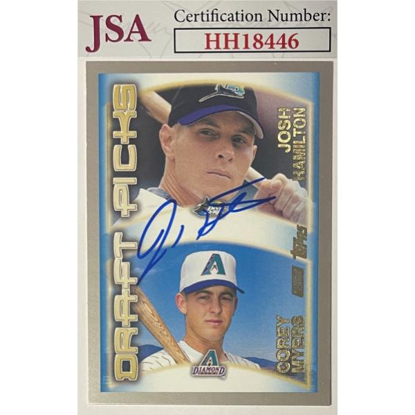CTBL-027506 Josh Hamilton Signed 2000 Topps Baseball Rookie Card - Auto No.449 - JSA No.HH18446 -Tampa Bay Devil Rays