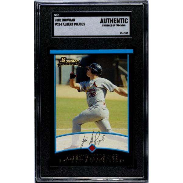 CTBL-041609 Albert Pujols 2001 Bowman Rookie Card - No.264- SGC Slabbed Authentic - Evidence of Trimming - St. Louis Cardinals