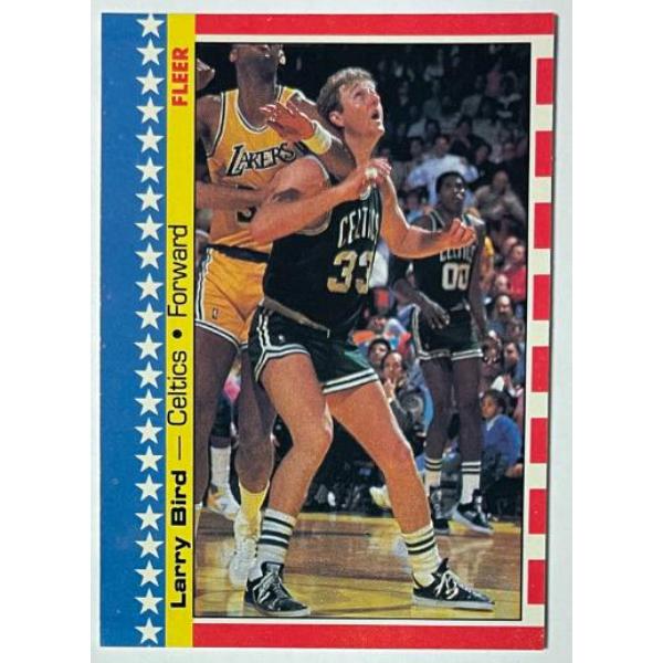 CTBL-041397 Larry Bird 1987-88 Fleer Sticker & Card No.4 - Boston Celtics - HOF