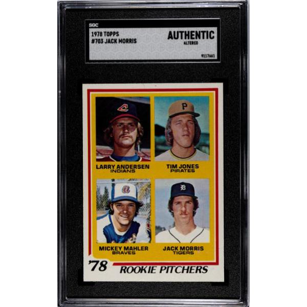 CTBL-041766 Jack Morris 1978 Topps Rookie Pitchers Card - No.703- SGC Slabbed Authentic Altered - Detroit Tigers - HOF