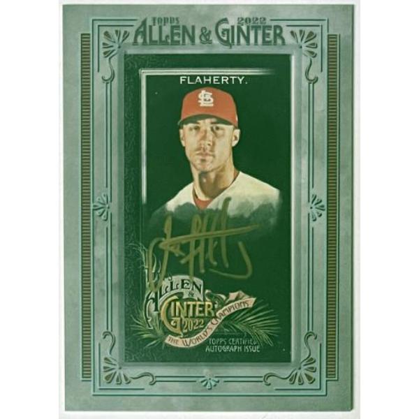 CTBL-041845 Jack Flaherty Signed 2022 Topps Allen & Ginter Mini Framed Auto Card - No.MA-JF-5 - St. Louis Cardinals - Signed in Gold
