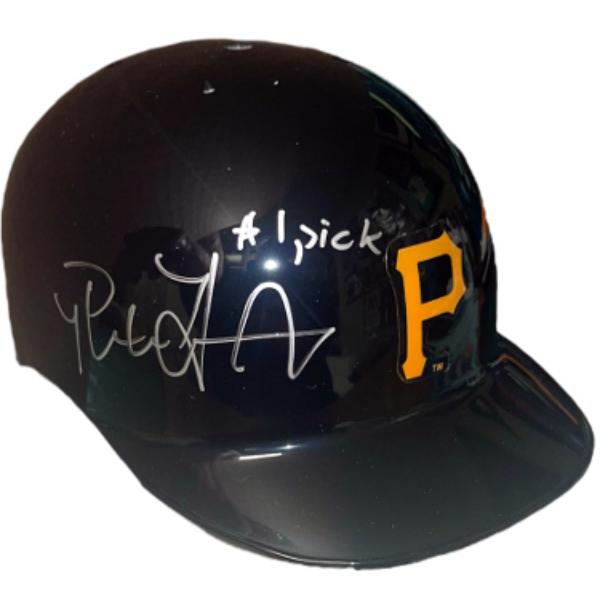 Picture of RDB Holdings & Consulting CTBL-041865 Pedro Alvarez Signed Pittsburgh Pirates Riddell Mini Batting Helmet - No.1 Pick- COA - 2013 AS&#44; NL HR Leader&#44; Vanderbilt & El Toro