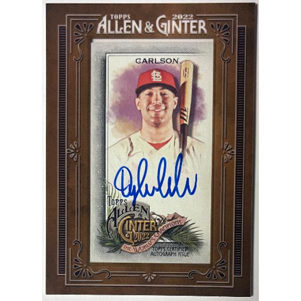 Picture of RDB Holdings & Consulting CTBL-041946 Dylan Carlson Signed 2022 Topps Allen & Ginter Mini Framed Auto Card - No.MA-DC - St. Louis Cardinals