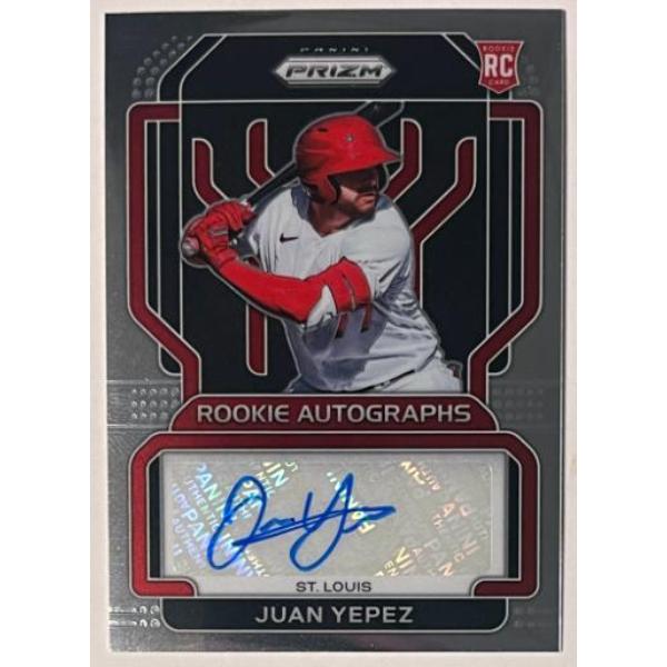 CTBL-041910 Juan Yepez Signed 2022 Panini Prizm Rookie Auto Card - No.RA-JY - St. Louis Cardinals