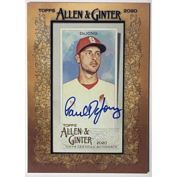 CTBL-041844 Paul DeJong 2020 Topps Allen & Ginters Mini Framed on Card - Auto No.MA-PD - St. Louis Cardinals