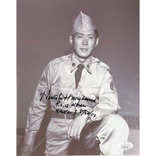 Picture of RDB Holdings & Consulting CTBL-034069 Hiroshi Hershey Miyamura Signed Korean War Vintage B&W 8 x 10 in. Photo - JSA No.AC92725 - Medal of Honor & POW