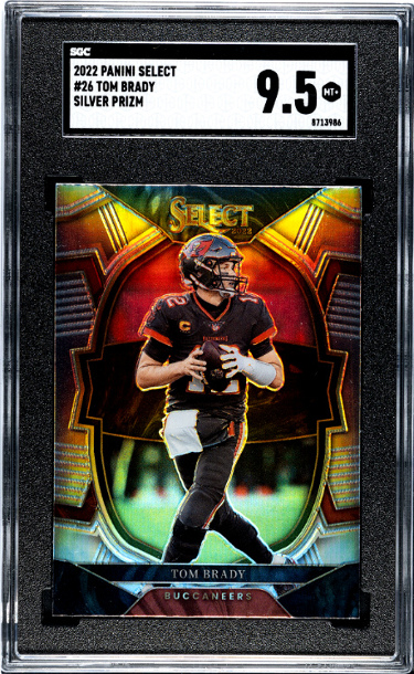 CTBL-041729 Tom Brady 2022 Panini Select Silver Prizm Card - No.26-SGC Graded 9.5 Mint Plus - Tampa Bay Buccaneers - Goat