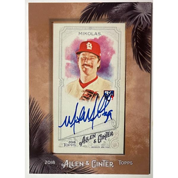 CTBL-041941 Miles Mikolas Signed 2018 Topps Allen & Ginter Mini Framed Rookie Auto Card - No.MA-MMI - St. Louis Cardinals