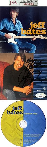CTBL-031280 Jeff Bates Signed 2003 Rainbow Man Album Back Cover with CD & Case Merry Christmas - JSA No.KK58085