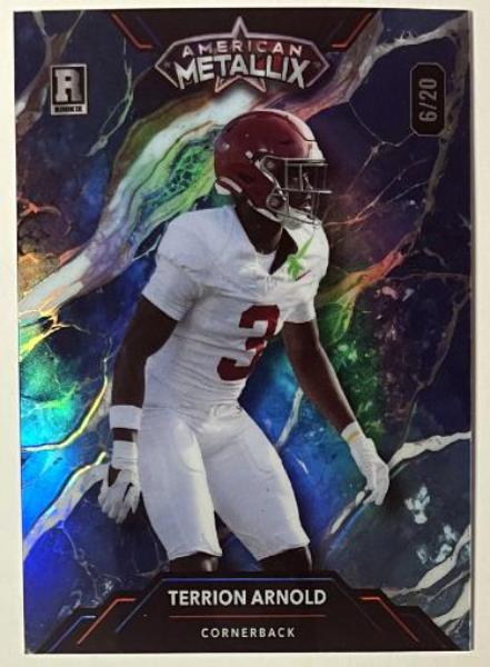 CTBL-041797 Terrion Arnold 2023 Wildcard American Metallix Rookie Card - RC No.WMM-TA- 20 - Alabama Crimson Tide & Detroit Lions