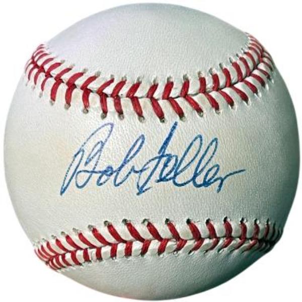 Picture of RDB Holdings & Consulting CTBL-042750 Bob Feller Signed Official Rawlings ROAL American League Minor Tone Baseball - COA - Cleveland & HOF