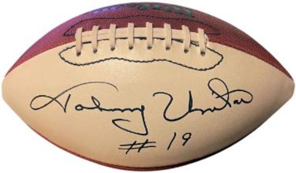 CTBL-042805 Johnny Unitas Signed Official Wilson NFL WP Leather No.19 Rozelle Football - Beckett - Baltimore Colts & HOF & 3X MVP