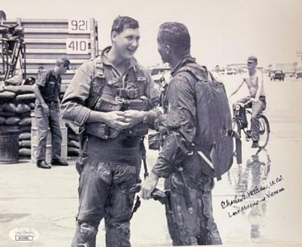 CTBL-034201 Charles E. MC Gee Signed JSA No.AC92641 Last Mission in Vietnam & Tuskegee Airmen & Red Tails & WWII & Korea 8 x 10 in. Photo