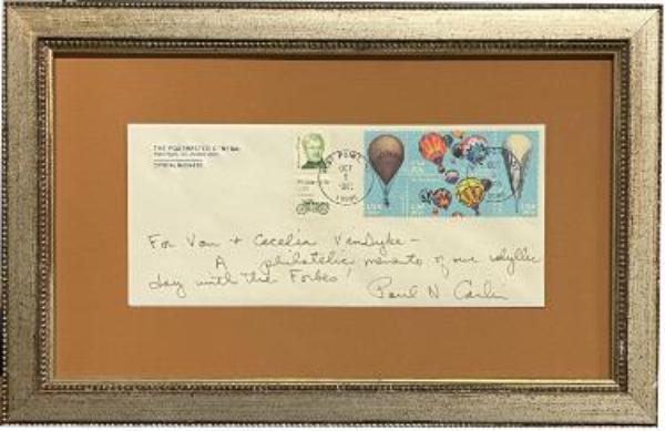 CTBL-042443 Paul N Carlin Signed US FDC & Stamp 1985 West Point Postmaster General Custom Framing - 15 x 9.5 in. - COA