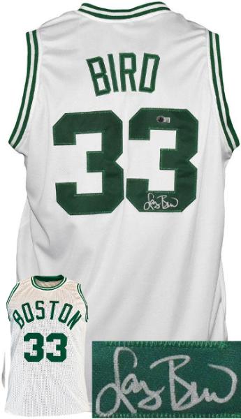 CTBL-042492 Larry Bird Signed Boston White TB Custom Stitched Pro Style Basketball Jersey - Extra Large - Beckett Witnessed