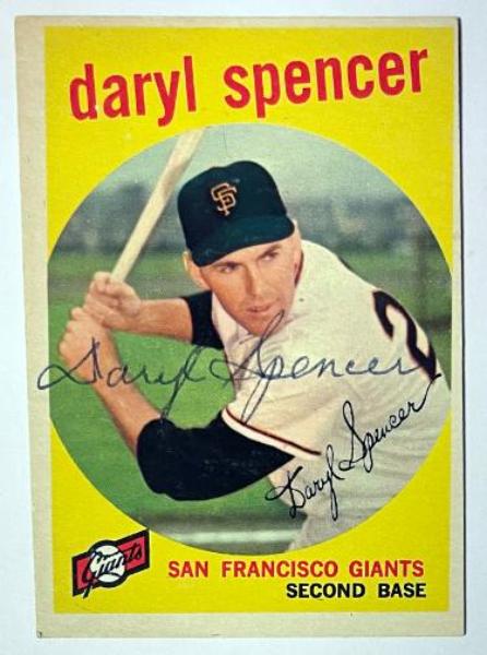 CTBL-042043 Daryl Spencer Signed 1959 Topps On Auto No.443 Card - COA - St. Louis Cardinals