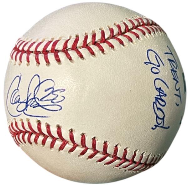CTBL-042113 Colby Rasmus Signed Rawlings Official Major League Trent Go Cards Baseball - COA - St. Louis Cardinals
