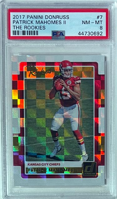 CTBL-042108 Patrick Mahomes 2017 Panini Donruss The RC No.7- PSA Graded 8 NM-MT Rookies Card - Kansas City Chiefs