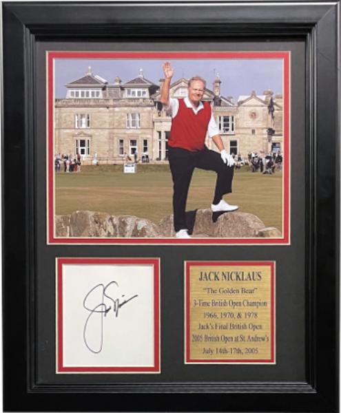 CTBL-042422 Jack Nicklaus 2005 British Open Farewell Golf Custom Framing 8 x 10 in. Photo - 13.5 x 16.5 in. with Replica Facsimile Signature