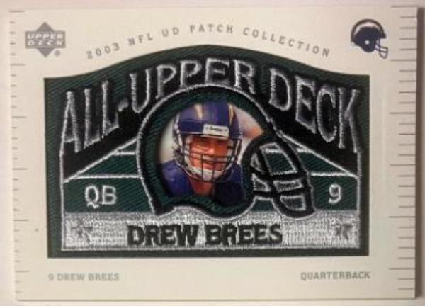 CTBL-042434 Drew Brees 2003 Upper Deck UD Patch Collection All-Upper Deck Card No.UD-21 - San Diego Chargers