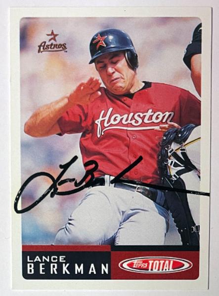 CTBL-042196 Lance Berkman Signed 2002 Topps Total Baseball On Auto No.690 COA Card - Houston Astros