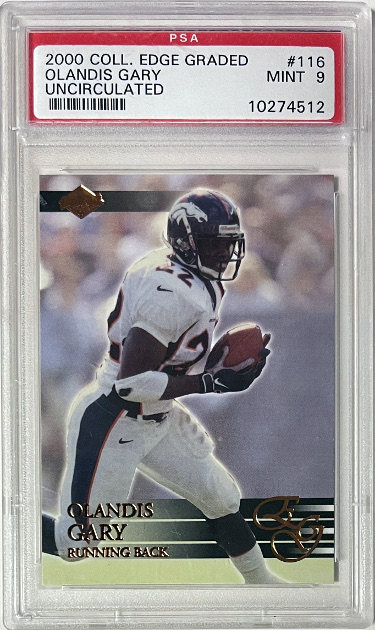 CTBL-042216 Olandis Gary 2000 Collectors Edge Uncirculated No.116- PSA Graded 9 Mint Rookie Card - Denver Broncos
