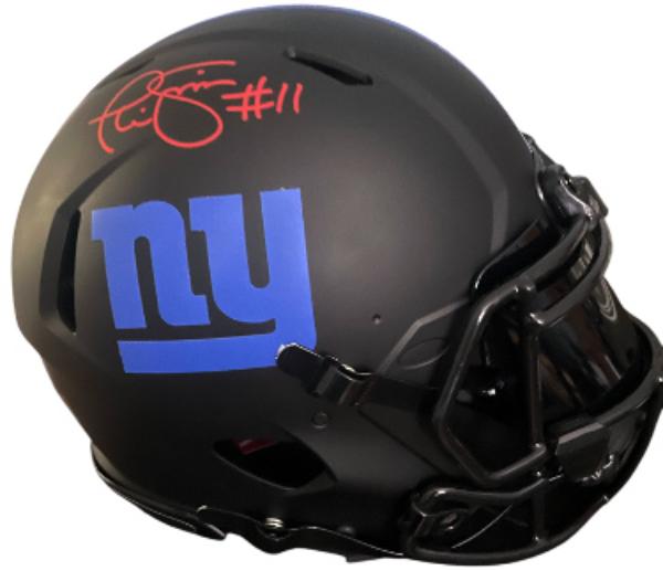 CTBL-042386 Phil Simms Signed York Giants Speed NFL FS Lunar Authentic No.11 with Custom Visor No.11 Fanatics Helmet