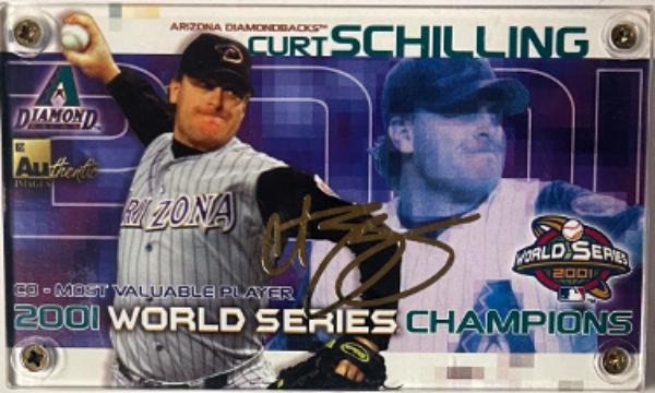 CTBL-042209 Curt Schilling Authentic Images 24K Gold Facsimile Signature 5000 Card - 2001 World Series & Arizona Diamondbacks
