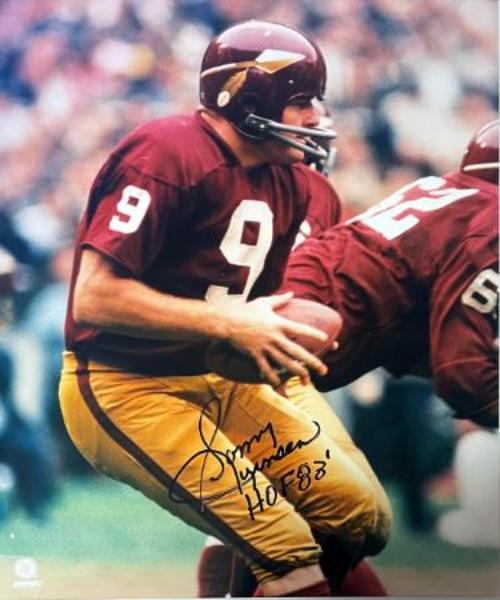 CTBL-042545 Sonny Jurgensen Signed Washington Commanders NFL Licensed HOF 83 16 x 20 in. Photo - COA & Tuff Stuff Show Ticket