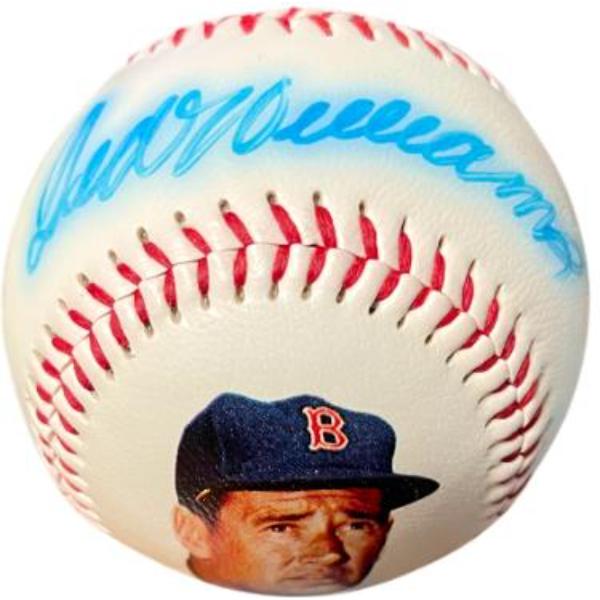Picture of RDB Holdings & Consulting CTBL-042547 Ted Williams Signed Football USA MLB Baseball - 1000 - COA - Bleed Sig & Boston Red Sox