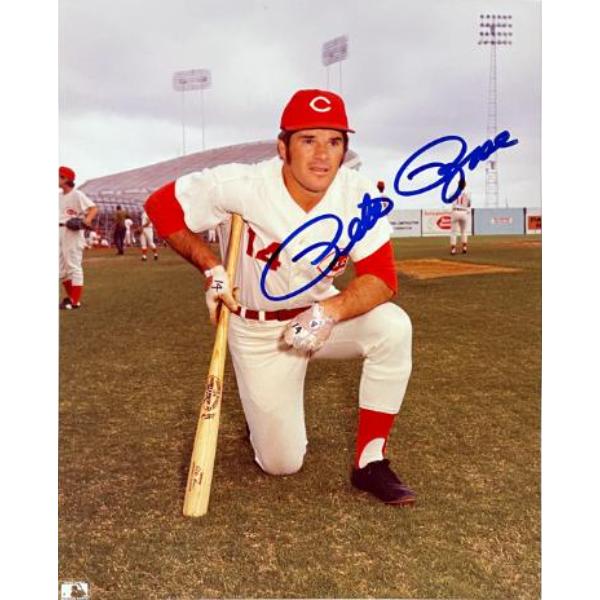 CTBL-042582 Pete Rose Signed Cincinnati Reds MLB Licensed 8 x 10 in. Photo - Tuff Stuff LOA - HIT KING & 4256