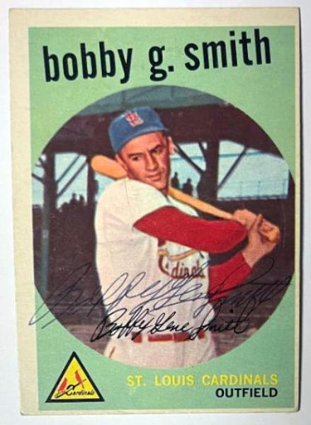 CTBL-042038 Bobby G. Smith Signed 1959 Topps On Auto No.16 Card - COA - St. Louis Cardinals
