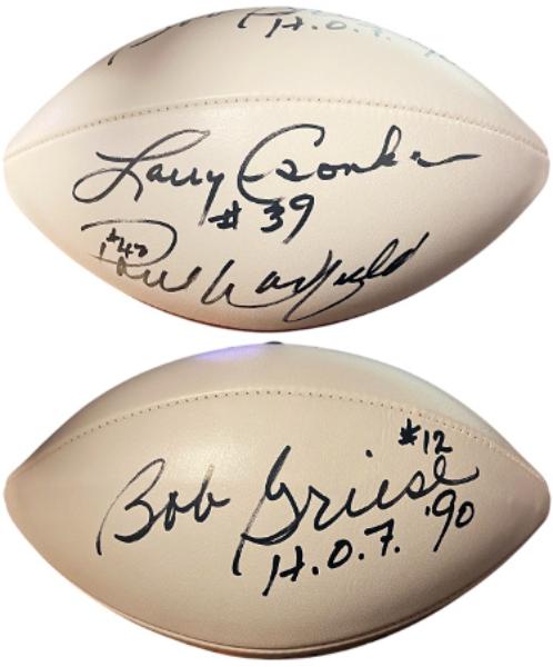 CTBL-042807 Miami Dolphins Greats Signed OFC Wilson NFL WP Leather 3 Sigs Football - Beckett - Csonka & Griese HOF & Warfield