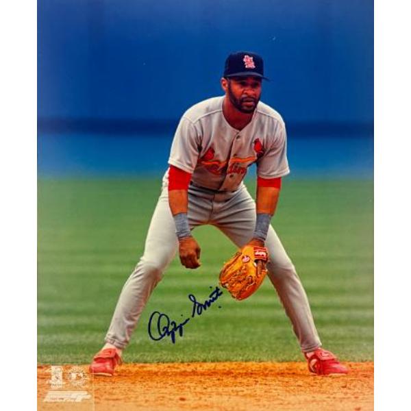CTBL-042818 Ozzie Smith Signed St. Louis Cardinals MLB Licensed 8 x 10 in. Photo Imperfect - Tuff Stuff COA & Show Ticket