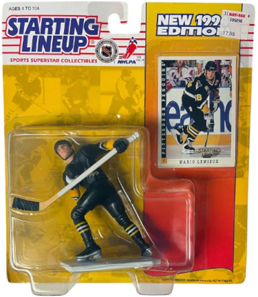 CTBL-042170 Mario Lemieux 1994 Kenner Starting Lineup MOC Pittsburgh Penguins & Card & Vintage & Unopened & Factory Sealed NHL Figure
