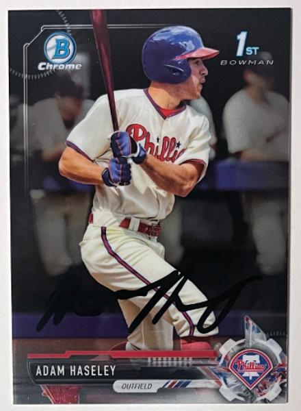 CTBL-042205 Adam Haseley 2017 Bowman Draft Chrome Facsimile Image Variation No.BD-115 Card - Philadelphia Phillies