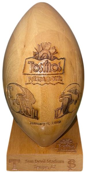 Picture of RDB Holdings & Consulting CTBL-041986 Grid Works 1999 Tostitos Fiesta Bowl Laser Etched Wood Decorative 8 x 4 in. NCAA Football - Tennessee Vs Florida