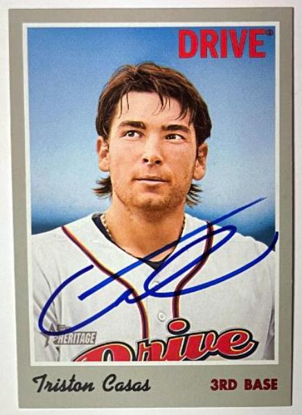 CTBL-042001 Triston Casas Signed 2019 Topps Heritage Minor League Real One Rookie On Auto No.129 Card - COA - Boston Red Sox