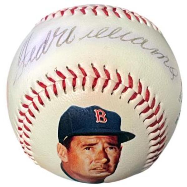 Picture of RDB Holdings & Consulting CTBL-042541 Ted Williams Signed Football USA MLB Baseball - 1000 - COA - Light Sig & Boston Red Sox