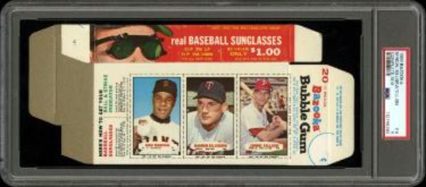 CTBL-042673 1966 Bazooka Complete Box Juan Marichal No.10 & Harmon Killebrew No.11 & Johnny Callison No.12 Card - PSA Graded 5 EX - 20 Piece