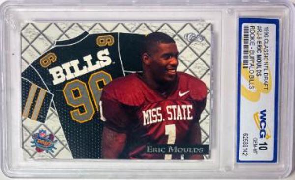 CTBL-042354 Eric Moulds 1996 Classic NFL Draft RC No.RJ-8- WCG Graded 10 Gem Mint Rookie Card - Mississippi State & Buffalo Bills
