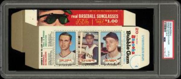 CTBL-042660 1966 Bazooka Complete Box Roberto Clemente & Tony Cloninger & Dean Chance Card - PSA Graded 4 VG-EX
