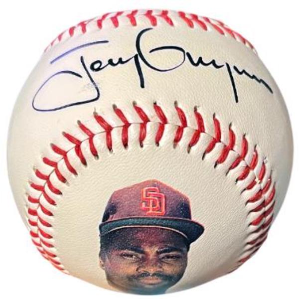 Picture of RDB Holdings & Consulting CTBL-042537 Tony Gwynn Signed Football USA MLB Baseball - 1000 - Football USA COA - Very Minor Smudge & San Diego Padres