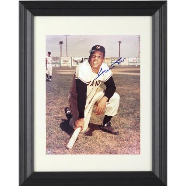 Picture of RDB Holdings & Consulting CTBL-F42709 Willie Mays Signed York Giants Vintage MLB Licensed 8 x 10 in. Photo Custom Framing - The Score Board COA