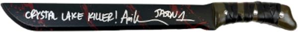 CTBL-041973 Ari Lehman Signed Friday the 13th Plastic Prop Machete Tri-Star Holo with Dual Crystal Lake Killer & Jason 1 - 26 in.