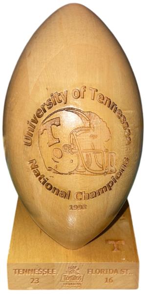 Picture of RDB Holdings & Consulting CTBL-041985 Grid Works 1998 Tennessee Volunteers National Championship Laser Etched Wood Decorative 8 x 4 in. NCAA Football - Like