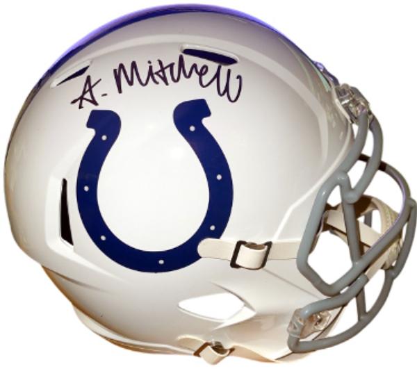 CTBL-042016 Adonai Mitchell Signed Indianapolis Colts NFL Riddell Speed FS Rep Helmet - Fanatics Authentic