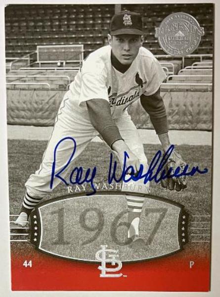 CTBL-042028 Ray Washburn Signed 2004 Upper Deck Legends On Auto No.22 Card - COA - St. Louis Cardinals