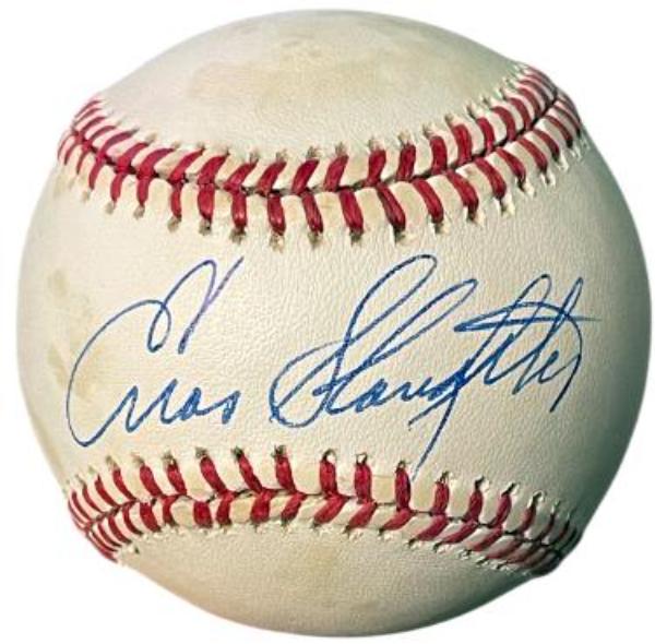 Picture of RDB Holdings & Consulting CTBL-042751 Enos Slaughter Signed RONL Rawlings Official National League Toned Baseball - COA - HOF & Cardinals & Yankees