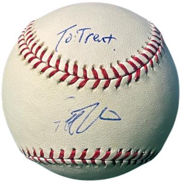 CTBL-042105 Geoff Jenkins Signed Official Rawlings Major League Baseball To Trent Cards - COA - Phillies & Brewers